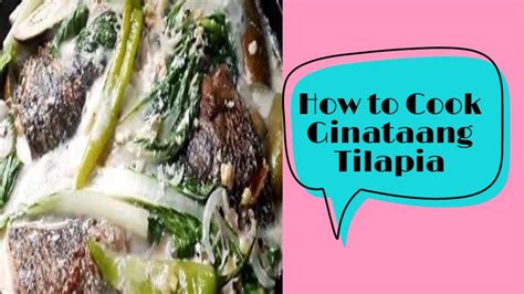 How To Cook Ginataang Tilapia With Petchay Letah Tv Youtube