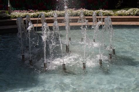 Premium Photo Waterworks Fountain With Water Sprays And Geysers In