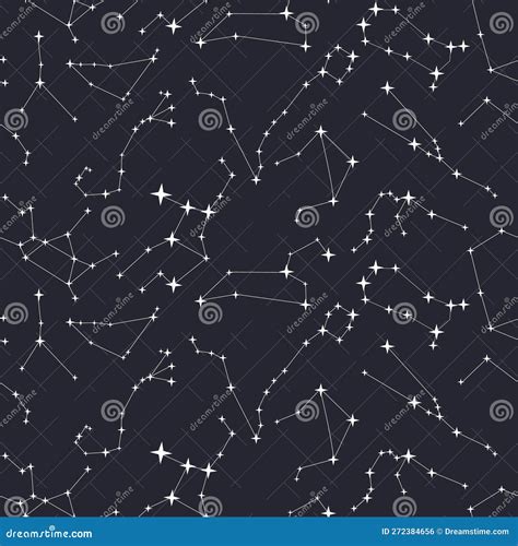 The Pattern Of The Night Sky With Constellations Sequins On A Blue Background In The Form Of