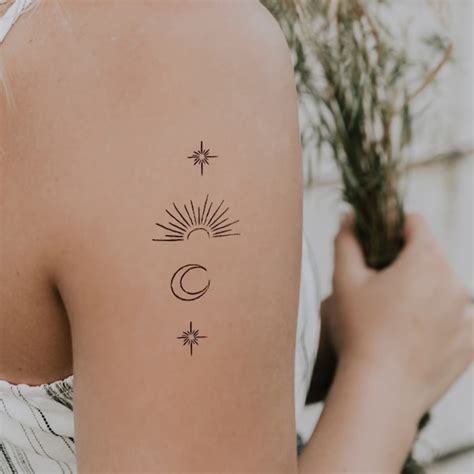 Sun Temporary Tattoo Etsy