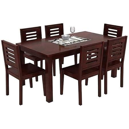 Nisha Furniture Wooden Dining Table Seater Mohogany Amazon In