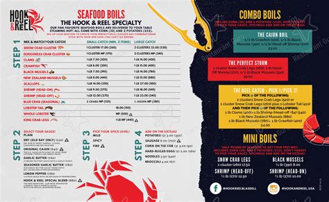 Carta de Hook & Reel Cajun Seafood & Bar, Blasdell
