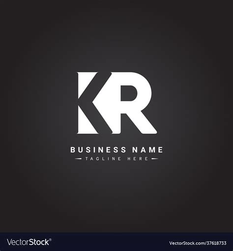 Initial Letter Kr Logo Simple Business Vector Image