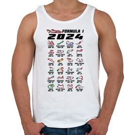 Formula 1 2024 versenynaptár fekete Férfi atléta Print Fashion