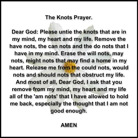 Amen: The Knots Prayer.