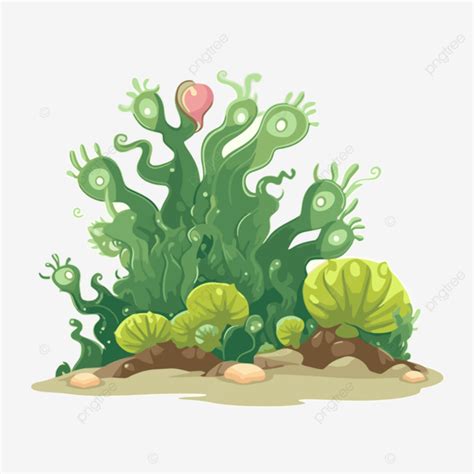 Sea Plant Clipart Cartoon Land Sprite With Plant And Plants Vector Sea