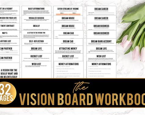 Vision Board Worksheet Vision Board Checklist Law Of Attraction