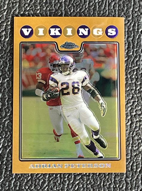 ADRIAN PETERSON 2008 TOPPS CHROME GOLD REFRACTOR VIKINGS EBay