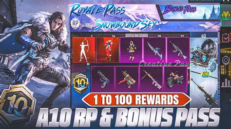 A10 ROYALE PASS 1 TO 100 RP REWARDS A10 BONUS PASS REWARDS LEAKS