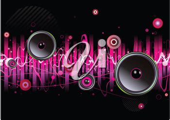 Vector Illustration Of Pink Abstract Party Design With Urban Music