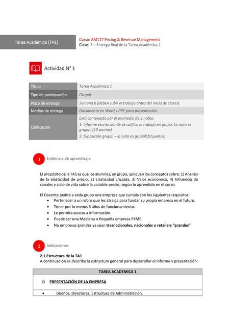 Tarea Académica 1 TA1 1 1 MRKDII uDocz