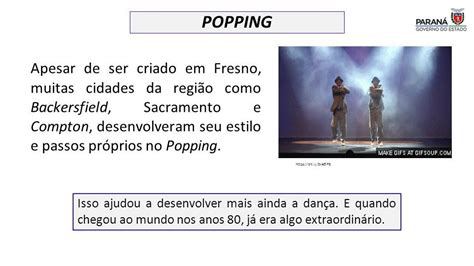 EDUCAÇÃO FÍSICA 7º ANO DANÇAS URBANAS Popping OBJETIVO DA AULA