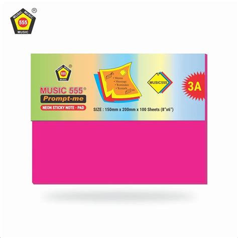 Paper Cover Glue Bound X Prompt Me Neon Sticky Note Pad At Rs