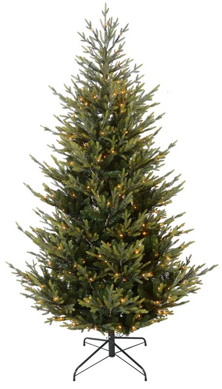 7ft Premium Green Fir Artificial Christmas Tree With Led Lights 210cm