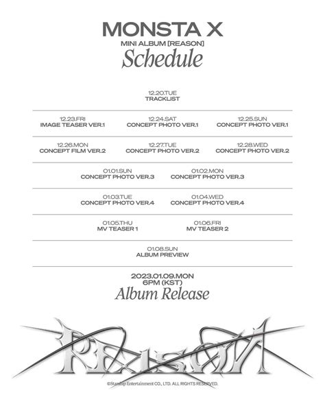 Monsta X Gear Up For Th Mini Album Reason With Teaser Schedule