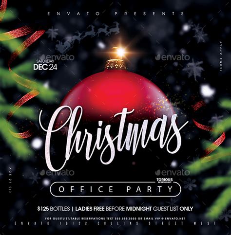 Christmas Office Party Flyer Template PSD - ksioks