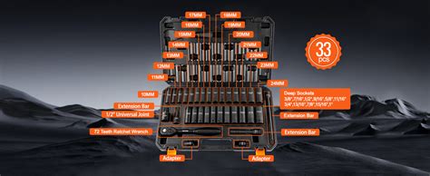 Vevor Drive Impact Socket Set Piece Socket Set Sae And