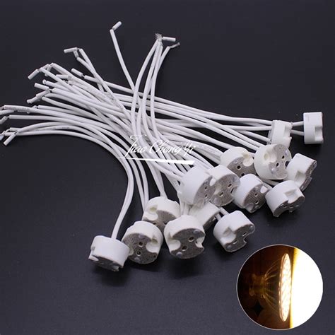 5 50PCS MR16 MR11 GU5 3 G4 Lamp Holder Bulb Base With Wire Ceramic