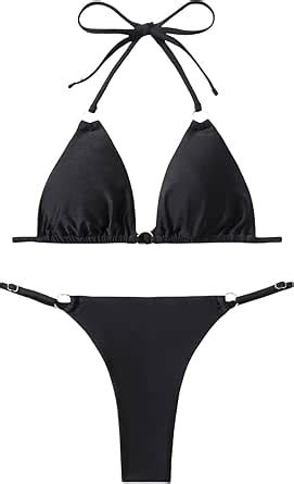 Amazon Yimisan Sexy Two Piece Bikini Swimsuits For Women O Ring Linked String Thong Bathing