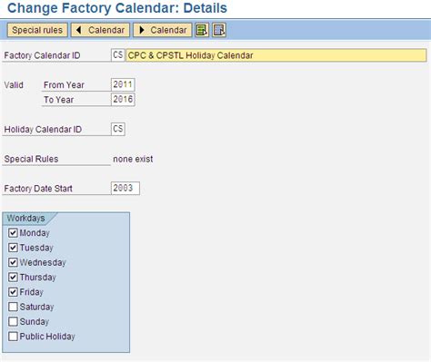 Creating Factory Holiday Calendar SAP Community