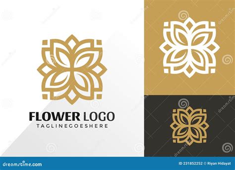 Design De Logotipo Vetorial De Decoração De Flores De Luxo Projeto De