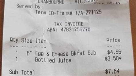 Subway Pro Gay Marriage Messages Printed On Melbourne Receipts