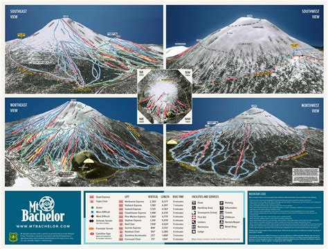 Mount Bachelor Ski Trail Map, Free Download