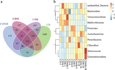 Venn Diagram Of Shared 16s Rrna Otus A And Heatmap Of The Log