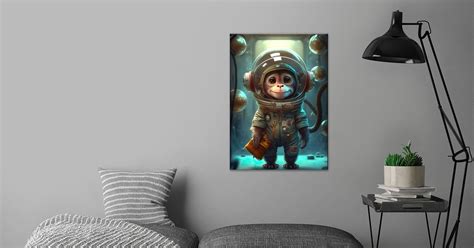 Astronaut Space Monkey Ape Poster By Dennex Displate