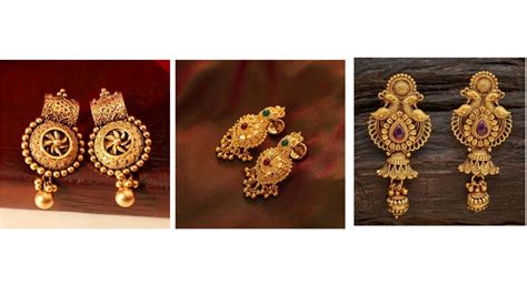 Latest Gold Earrings Designs With Weight Youtube