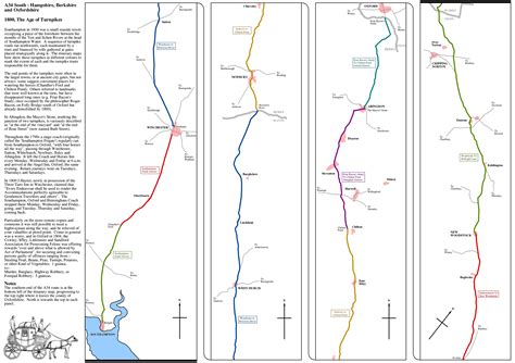 Map of the A34 route (south) in 1800