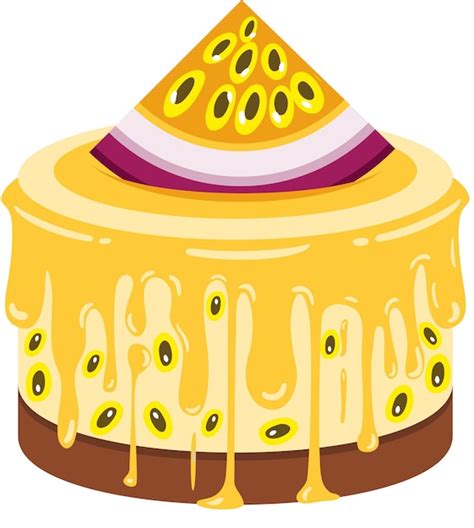 Delicioso Pastel De Maracuy Aisladocdr Vector Premium