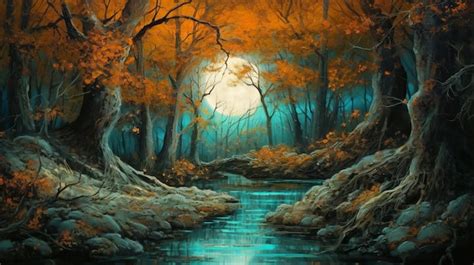 Premium Photo Oil Painting Of Autumn Forest Illustration Ai Generativexa