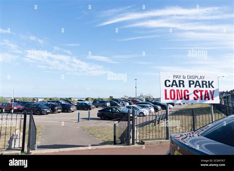 Long Stay Car Park Busy During Peak Summer In Great Yarmouth Beach