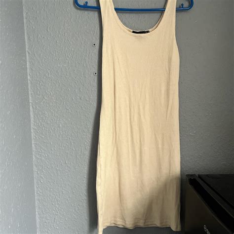 PLT Nude Rob Detail Bodycon Dress Worn Once Wont Depop