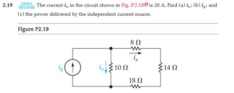 Solved The Current Ia In The Circuit Shown In Fig P Is Chegg