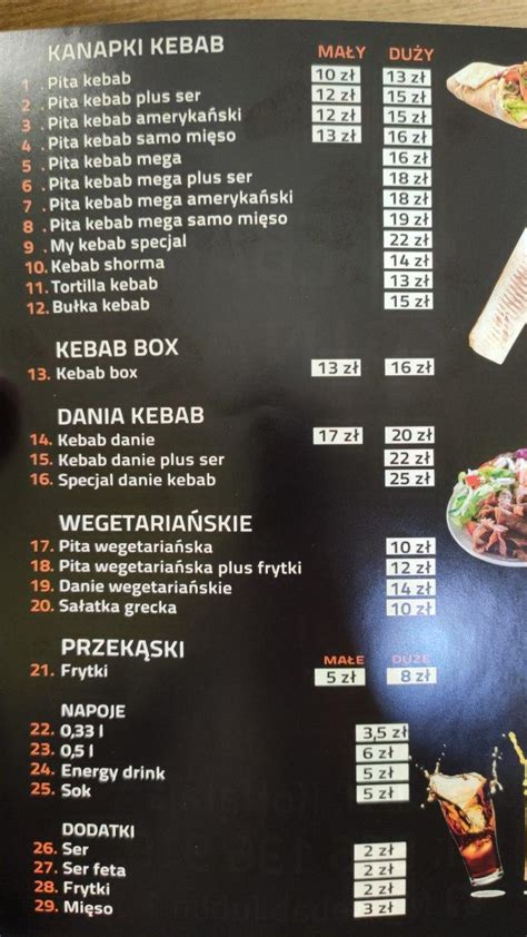 Menu At My Kebab Restaurant Lublin