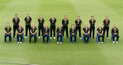 Australia Women players pose for a socially distanced team photo ...