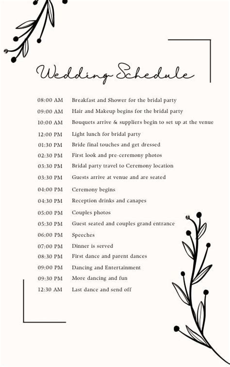 The Ultimate Wedding Timeline For A 4pm Ceremony Wedding Planning In