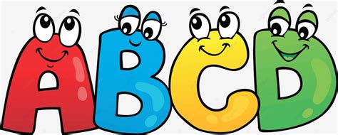 Cartoon Abcd Letters Theme 1 Clipart Learn Letters Vector Cartoon