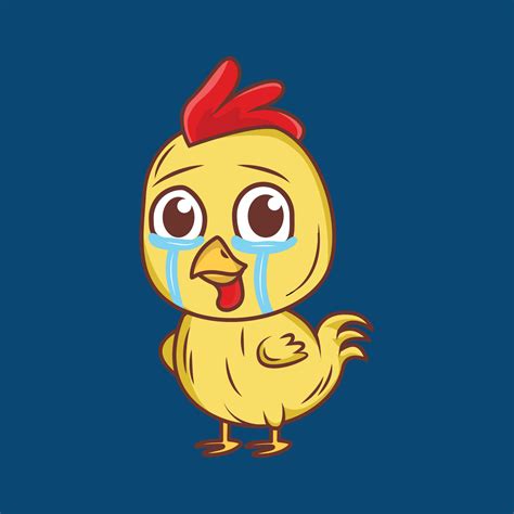 Cute chicken crying Cartoon Sticker vector Illustration 23288015 Vector ...