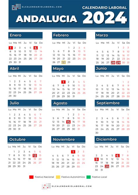 Calendario laboral de Andalucía días festivos y puentes en 2024