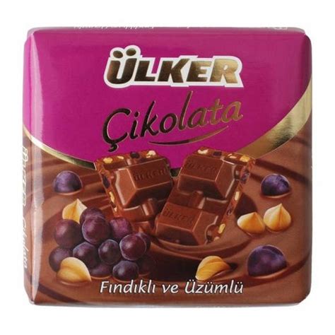 Ülker Kare Çikolata Fındık Üzüm 60 gr Sarper Market