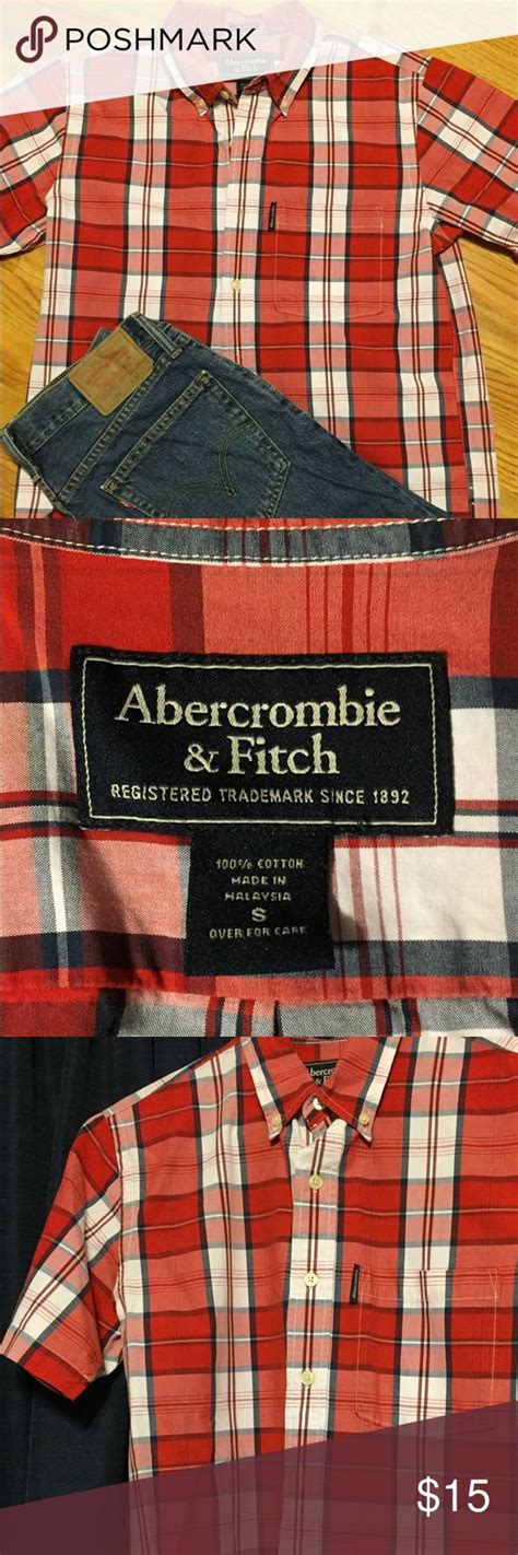 Abercrombie And Fitch Plaid Muscle Fit Shirt Workout Shirts