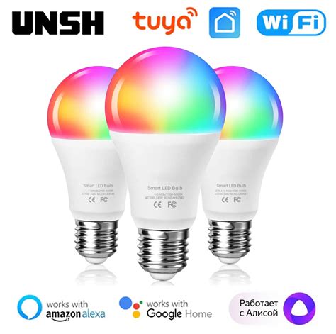 Tuya 15W WiFi E27 Smart Dimmable Bulb RGBCW 100 240V LED Light Smart