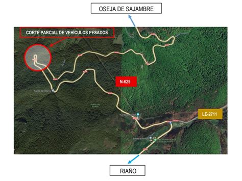 Afectación al tráfico de vehículos pesados en la carretera N 625 por