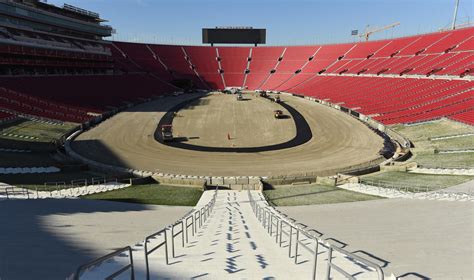 Photos Transforming The Los Angeles Memorial Coliseum Into A Nascar