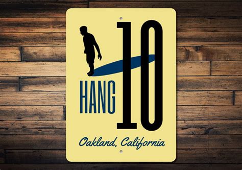 Hang Ten Sign, Hang 10 Sign, Hang Ten Decor, Surfer Gift, Custom ...