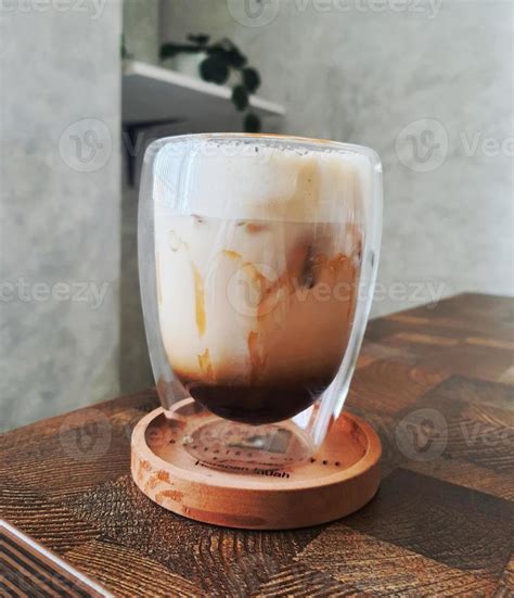 Glass Of Ice Salted Caramel Macchiato 12724903 Stock Photo At Vecteezy