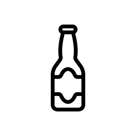 A Bottle Of Beer Icon Vector Isolated Contour Symbol Illustration